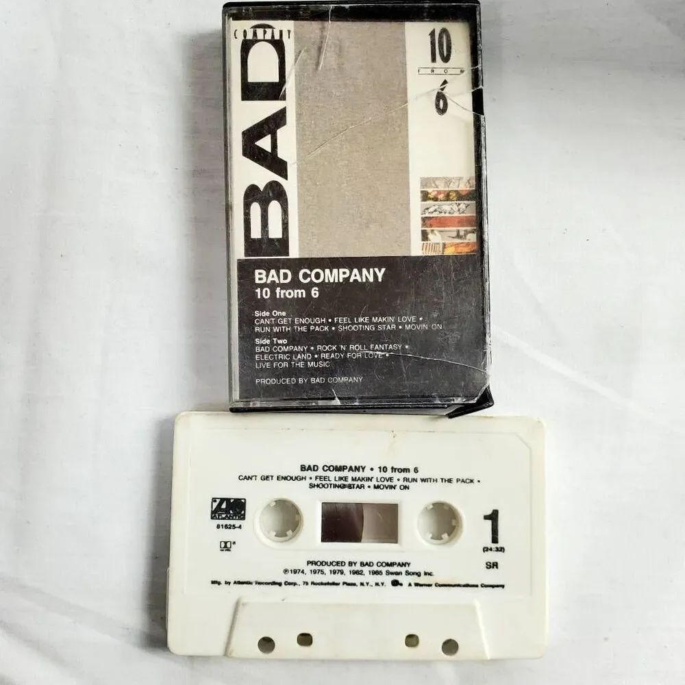 Bad Company – 10 From 6 Cassette Album 1985 Swan Song / Atlantic Records